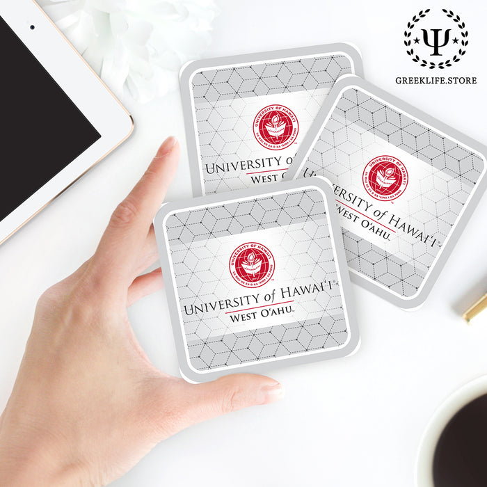 University of Hawaii WEST O'AHU Beverage Coasters Square (Set of 4)