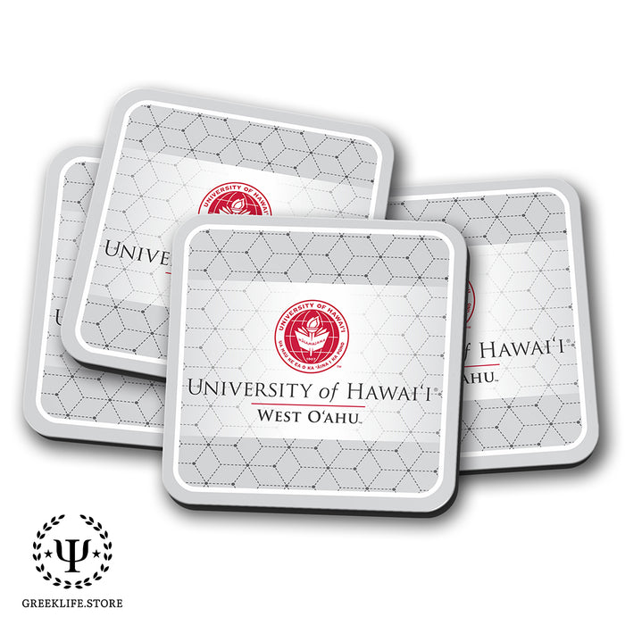 University of Hawaii WEST O'AHU Beverage Coasters Square (Set of 4)