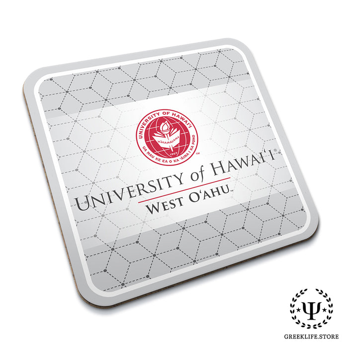 University of Hawaii WEST O'AHU Beverage Coasters Square (Set of 4)