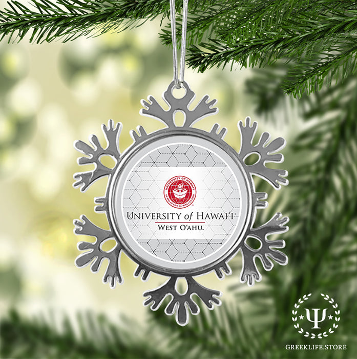 University of Hawaii WEST O'AHU Christmas Ornament - Snowflake Metal