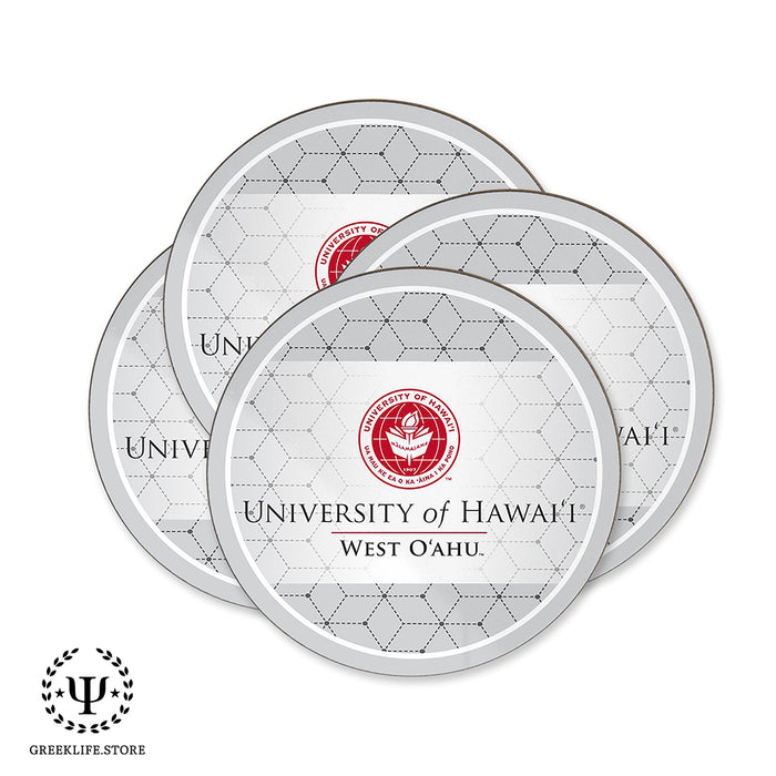 University of Hawaii WEST O'AHU Beverage coaster round (Set of 4)