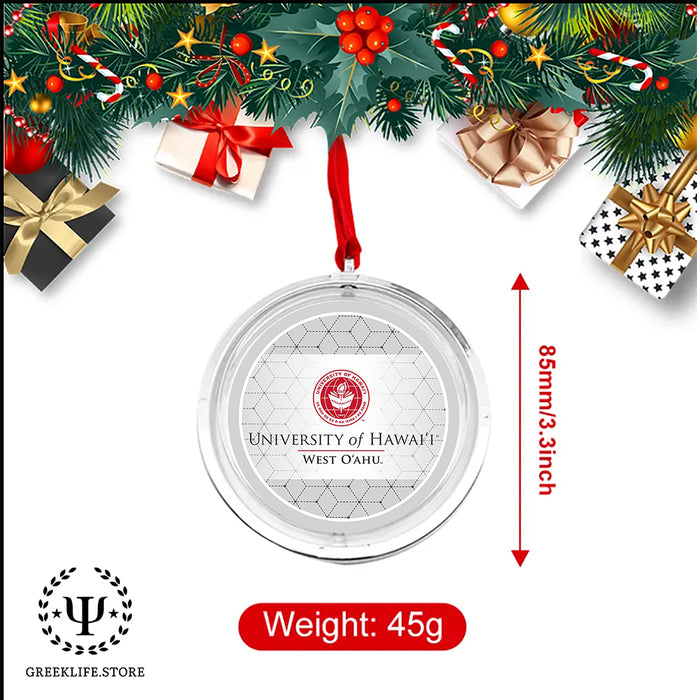 University of Hawaii WEST O'AHU Christmas Reversible Flat Round Ornament