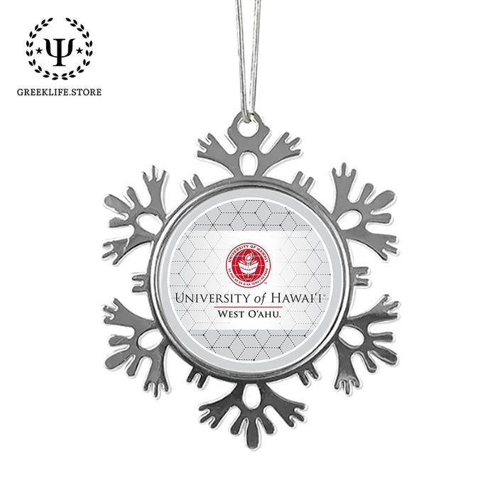 University of Hawaii WEST O'AHU Christmas Ornament - Snowflake Metal