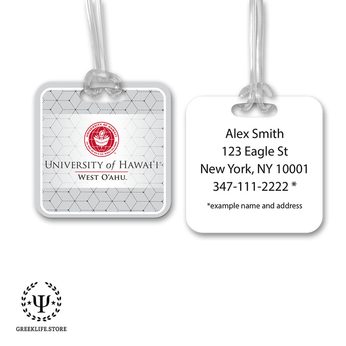 University of Hawaii WEST O'AHU Luggage Bag Tag (square)