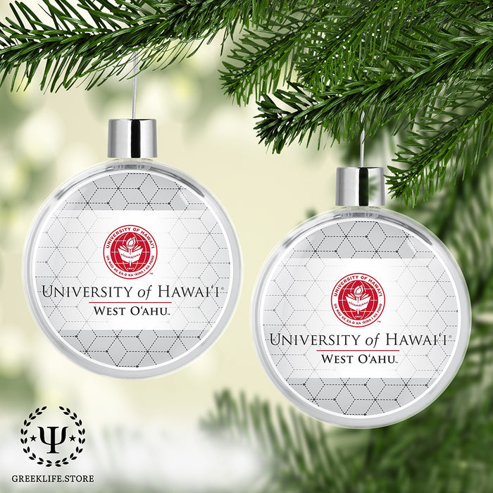 University of Hawaii WEST O'AHU Christmas Ornament Flat Round