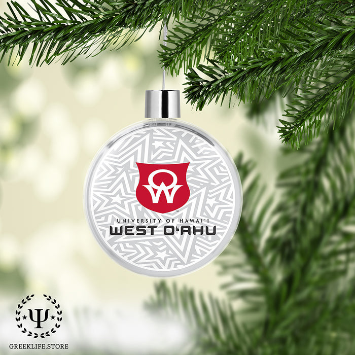 University of Hawaii WEST O'AHU Christmas Ornament Flat Round