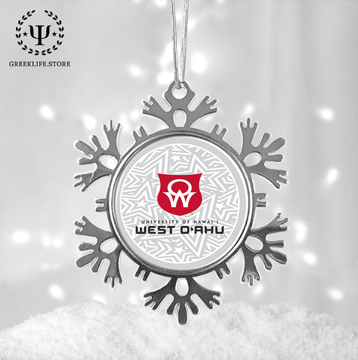 University of Hawaii WEST O'AHU Christmas Ornament - Snowflake Metal
