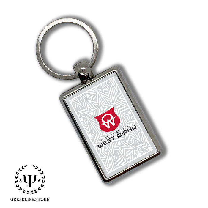 University of Hawaii WEST O'AHU Keychain Rectangular