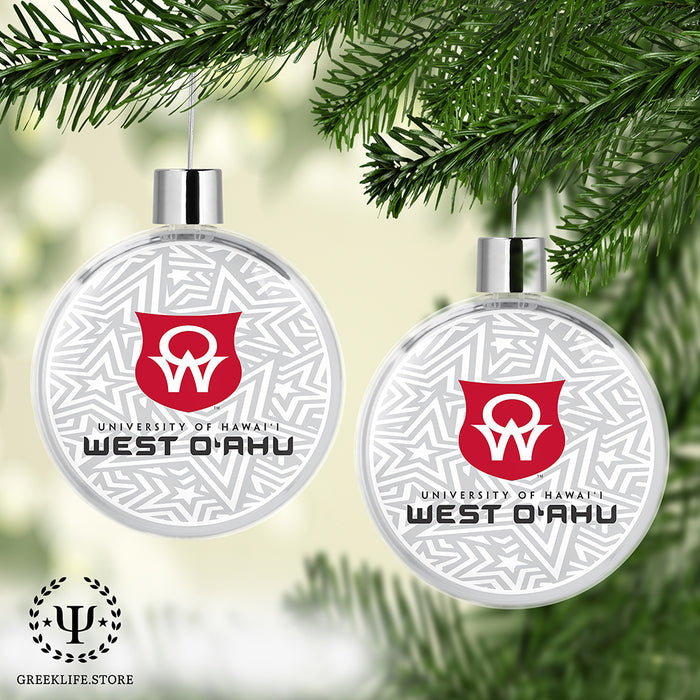 University of Hawaii WEST O'AHU Christmas Ornament Flat Round