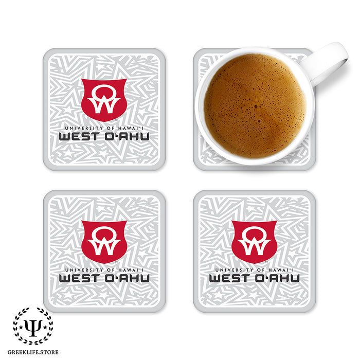 University of Hawaii WEST O'AHU Beverage Coasters Square (Set of 4)