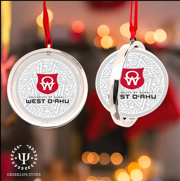 University of Hawaii WEST O'AHU Christmas Reversible Flat Round Ornament