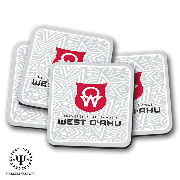 University of Hawaii WEST O'AHU Beverage Coasters Square (Set of 4)