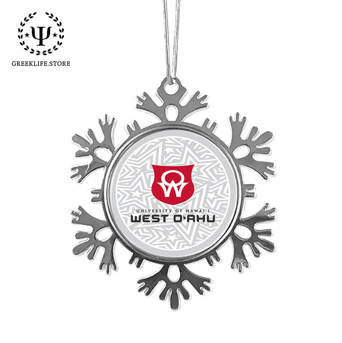 University of Hawaii WEST O'AHU Christmas Ornament - Snowflake Metal