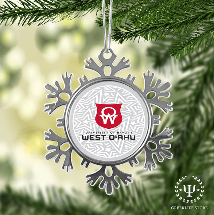 University of Hawaii WEST O'AHU Christmas Ornament - Snowflake Metal