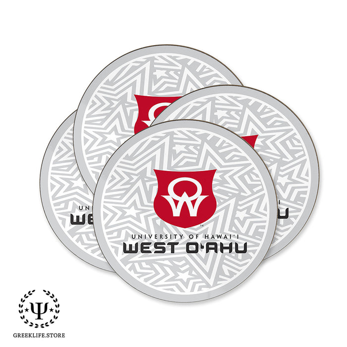 University of Hawaii WEST O'AHU Beverage coaster round (Set of 4)