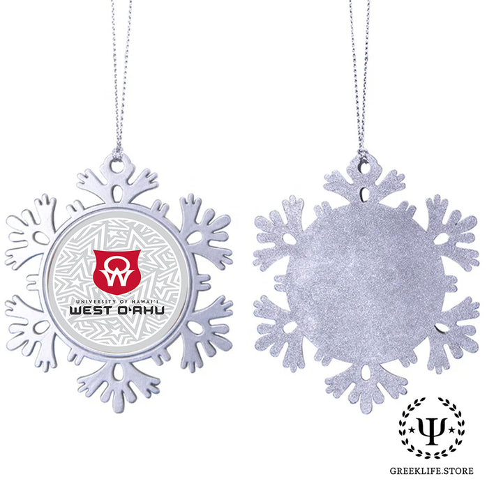 University of Hawaii WEST O'AHU Christmas Ornament - Snowflake Metal