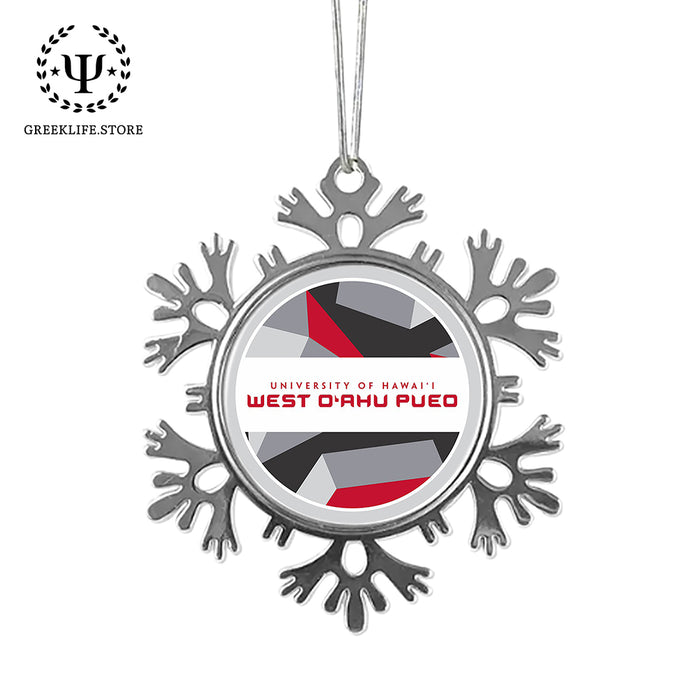 University of Hawaii WEST O'AHU Christmas Ornament - Snowflake Metal