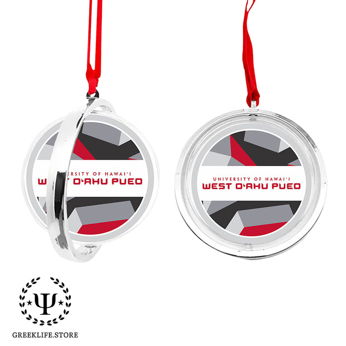 University of Hawaii WEST O'AHU Christmas Reversible Flat Round Ornament