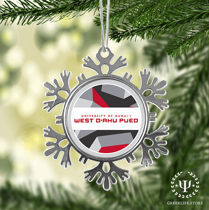 University of Hawaii WEST O'AHU Christmas Ornament - Snowflake Metal