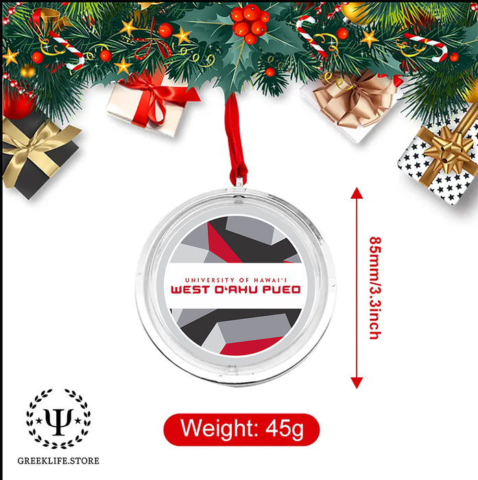 University of Hawaii WEST O'AHU Christmas Reversible Flat Round Ornament