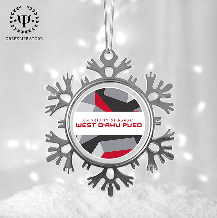 University of Hawaii WEST O'AHU Christmas Ornament - Snowflake Metal