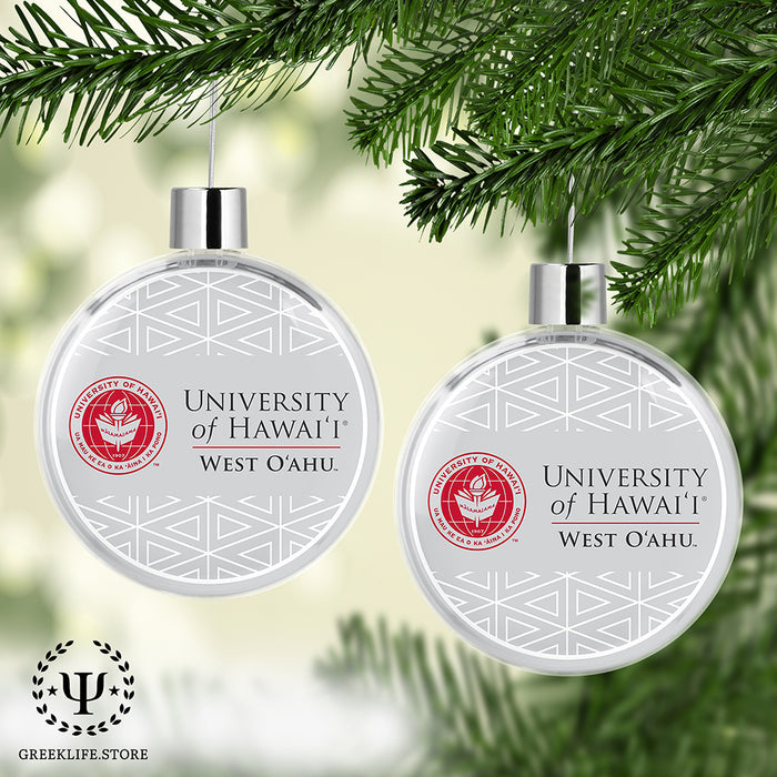 University of Hawaii WEST O'AHU Christmas Ornament Flat Round