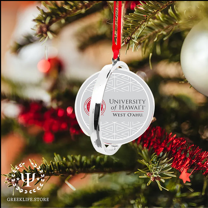 University of Hawaii WEST O'AHU Christmas Reversible Flat Round Ornament