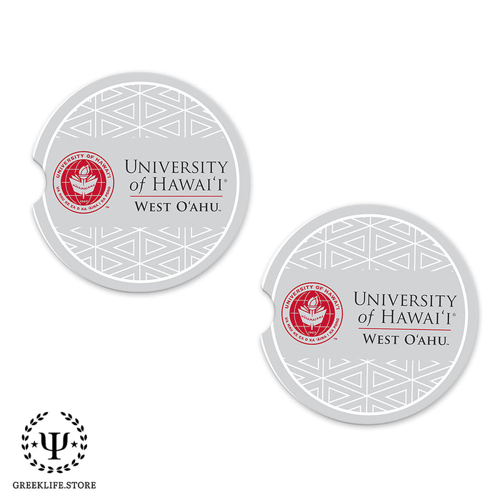 University of Hawaii WEST O'AHU Car Cup Holder Coaster (Set of 2)