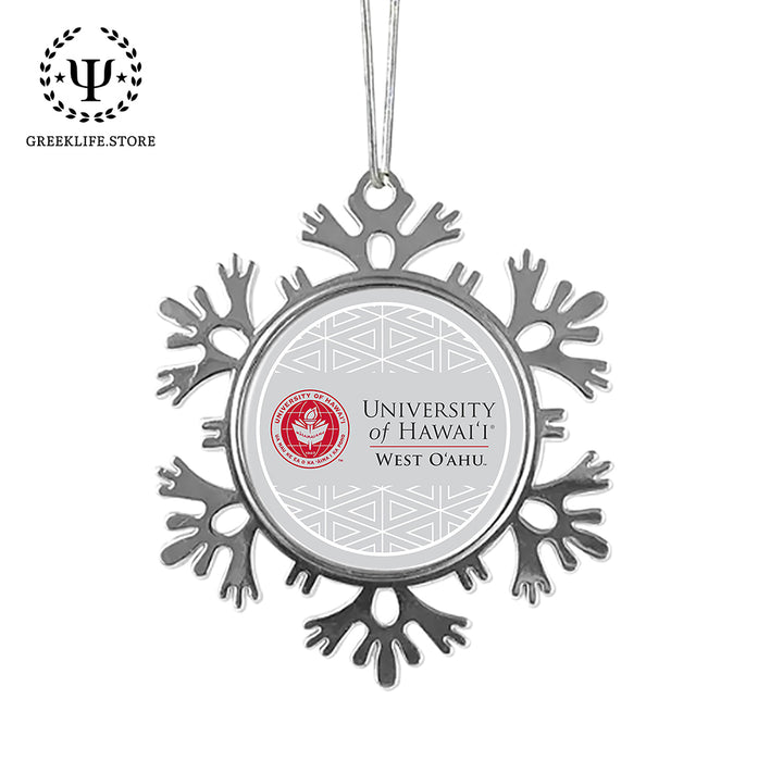 University of Hawaii WEST O'AHU Christmas Ornament - Snowflake Metal