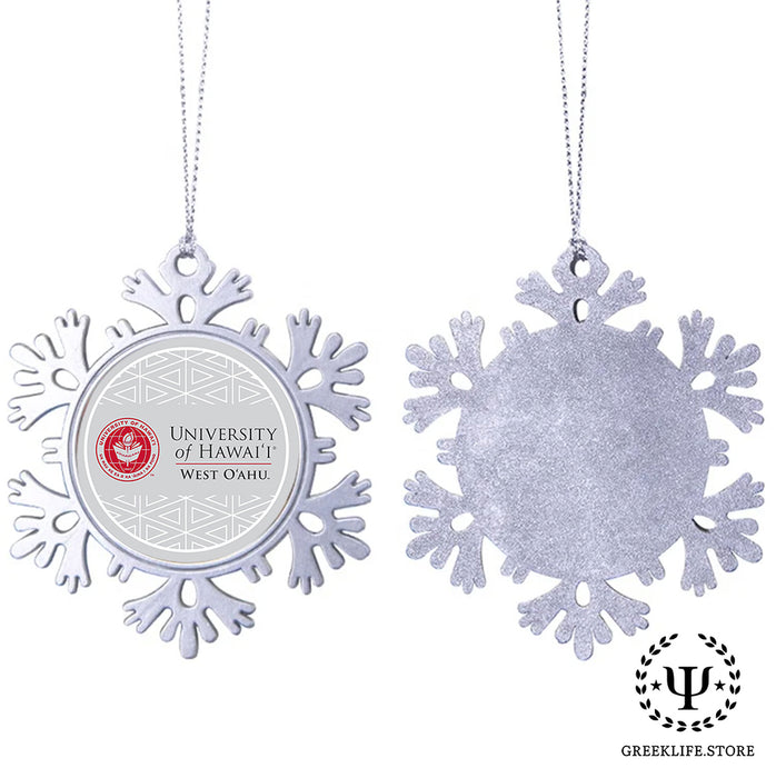 University of Hawaii WEST O'AHU Christmas Ornament - Snowflake Metal