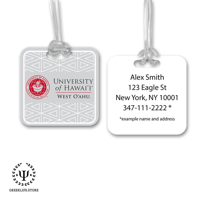 University of Hawaii WEST O'AHU Luggage Bag Tag (square)