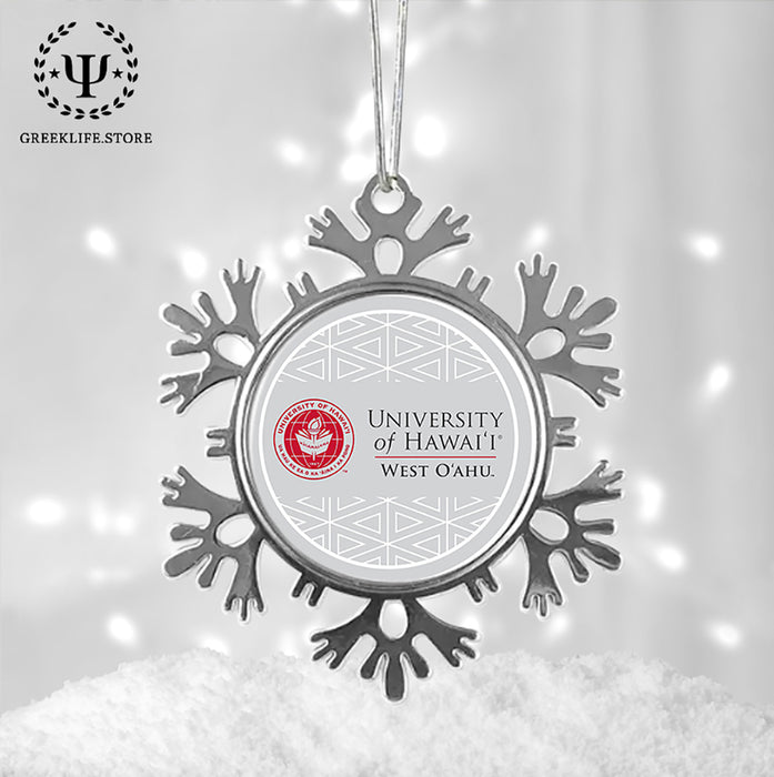 University of Hawaii WEST O'AHU Christmas Ornament - Snowflake Metal