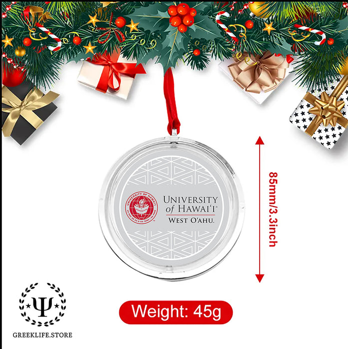University of Hawaii WEST O'AHU Christmas Reversible Flat Round Ornament