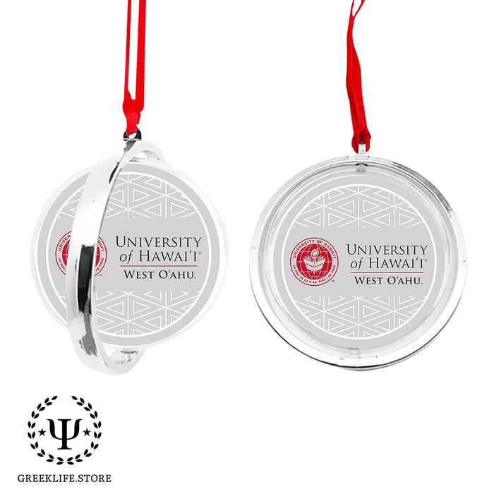 University of Hawaii WEST O'AHU Christmas Reversible Flat Round Ornament