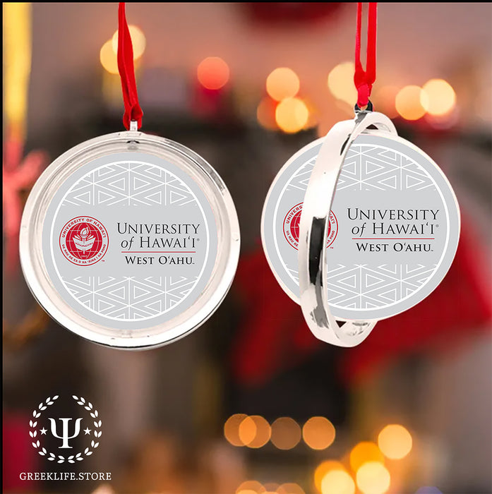 University of Hawaii WEST O'AHU Christmas Reversible Flat Round Ornament