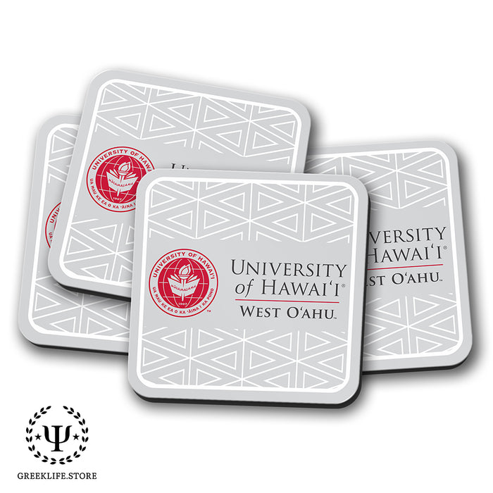 University of Hawaii WEST O'AHU Beverage Coasters Square (Set of 4)