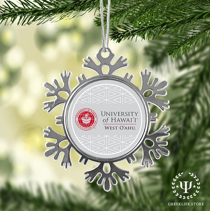 University of Hawaii WEST O'AHU Christmas Ornament - Snowflake Metal