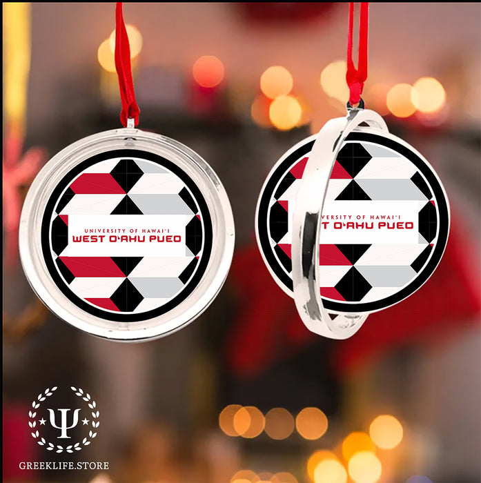 University of Hawaii WEST O'AHU Christmas Reversible Flat Round Ornament