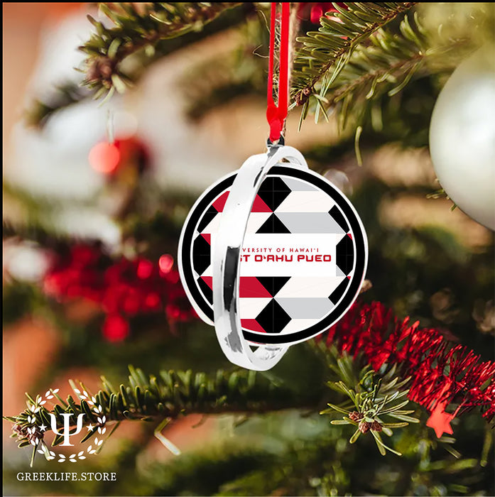 University of Hawaii WEST O'AHU Christmas Reversible Flat Round Ornament