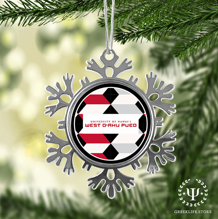 University of Hawaii WEST O'AHU Christmas Ornament - Snowflake Metal