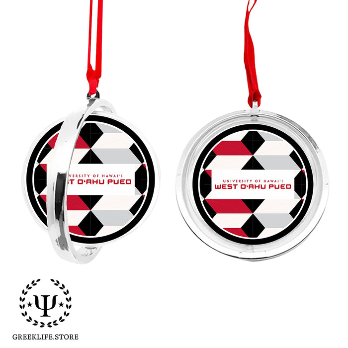 University of Hawaii WEST O'AHU Christmas Reversible Flat Round Ornament
