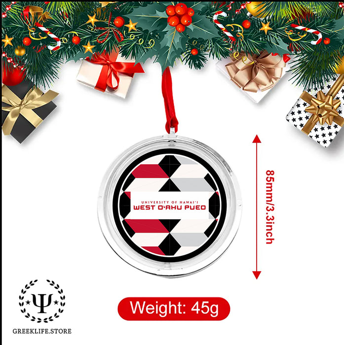University of Hawaii WEST O'AHU Christmas Reversible Flat Round Ornament