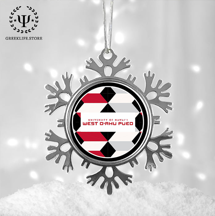 University of Hawaii WEST O'AHU Christmas Ornament - Snowflake Metal