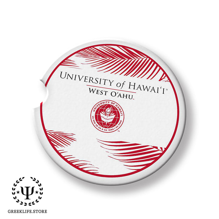 University of Hawaii WEST O'AHU Car Cup Holder Coaster (Set of 2)