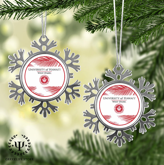 University of Hawaii WEST O'AHU Christmas Ornament - Snowflake Metal