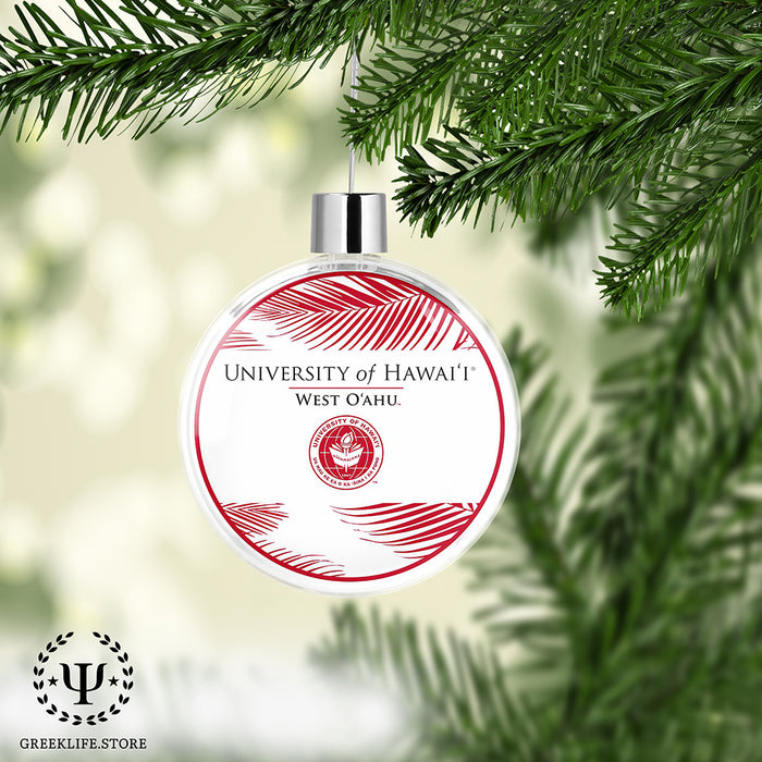 University of Hawaii WEST O'AHU Christmas Ornament Flat Round