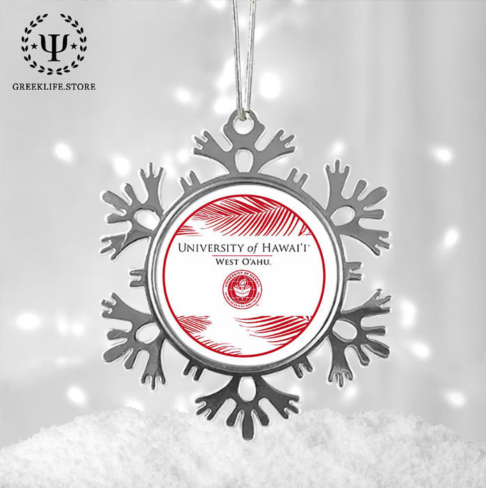 University of Hawaii WEST O'AHU Christmas Ornament - Snowflake Metal