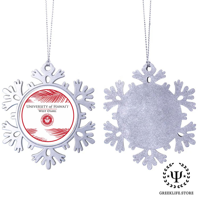 University of Hawaii WEST O'AHU Christmas Ornament - Snowflake Metal