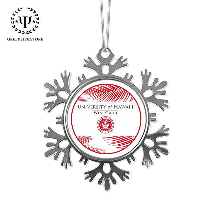 University of Hawaii WEST O'AHU Christmas Ornament - Snowflake Metal