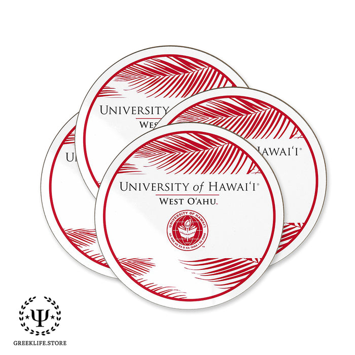 University of Hawaii WEST O'AHU Beverage coaster round (Set of 4)